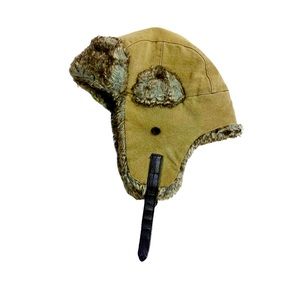 Woolrich Cotton Canvas Faux Fur Trapper Hat, L